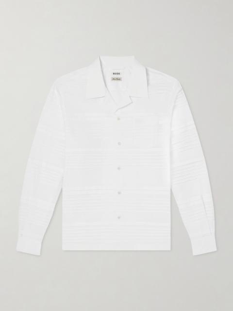 BODE Chamomile Camp-Collar Logo-Embroidered Cotton-Poplin Shirt