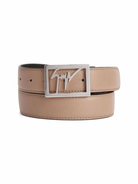 Giuseppe Zanotti pebbled logo buckle belt