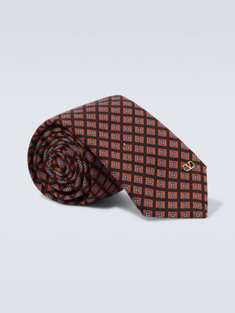 Valentino VLogo silk jacquard tie