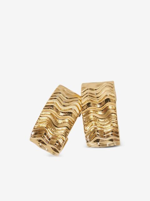 Jil Sander wave-textured hoop earrings