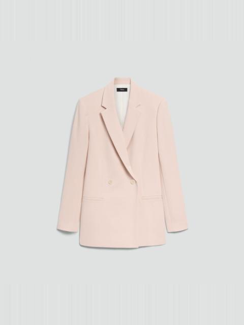 Theory Relaxed Double-Breasted Blazer in Admiral Crepe