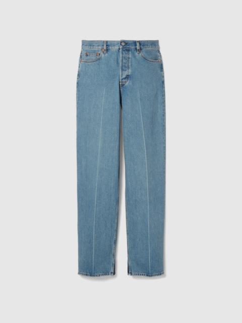 Denim pant with Gucci label