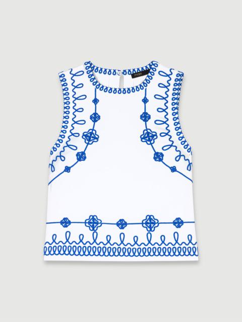 maje Embroidered top