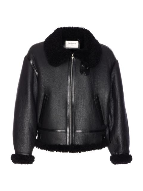 SAINT LAURENT Leather Bomber