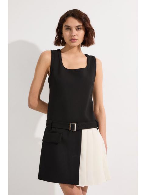 KAREN MILLEN Compact Stretch Pleated Skirt Mini Dress
