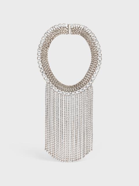 CELINE Boy Doll Plastron Necklace in Brass with Rhodium Finish and Strass