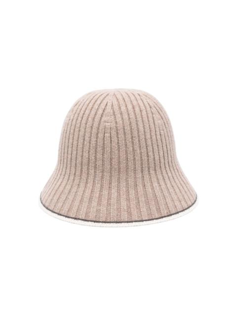 ribbed-knit bucket hat