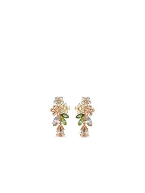 18kt gold plated Bouquet crystal drop earrings