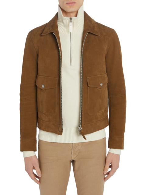 Nubuck Leather Blouson Jacket