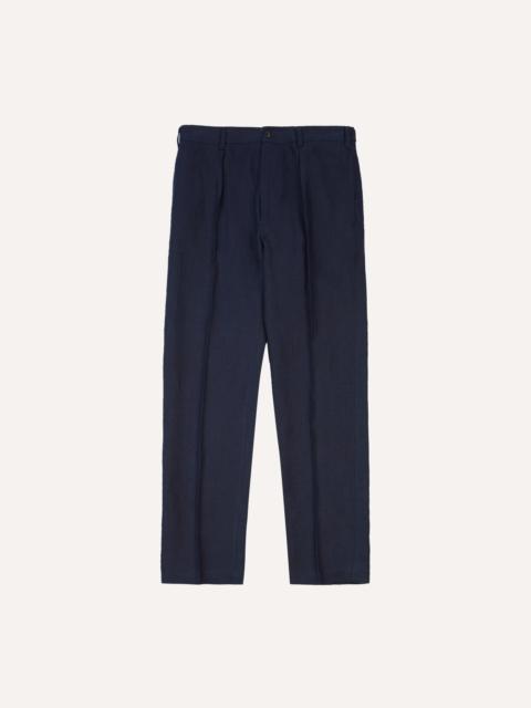 Drake's Navy Antique Linen Games Trousers