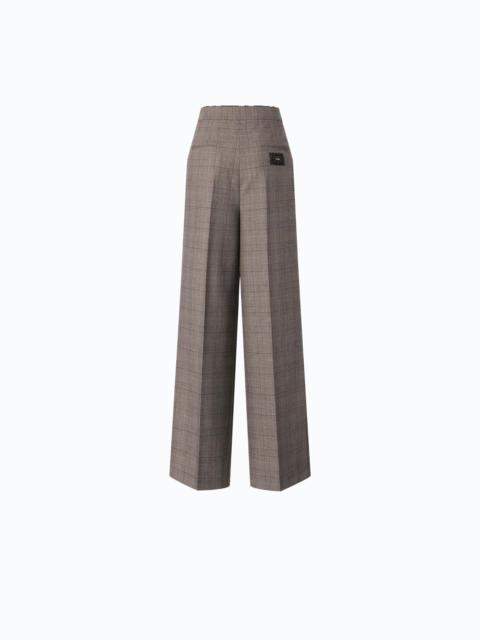 PINKO WIDE-LEG CHECK TROUSERS