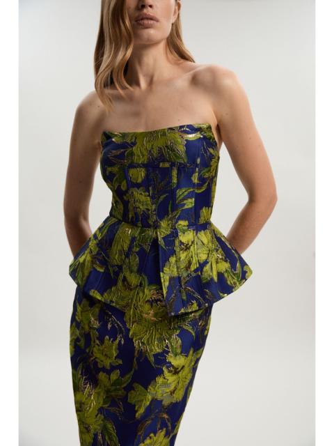 KAREN MILLEN Floral Jacquard Tailored Midi Pencil Dress