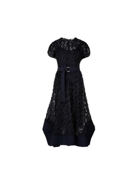 3.1 Phillip Lim Texture Organza Belted Tulip Dress