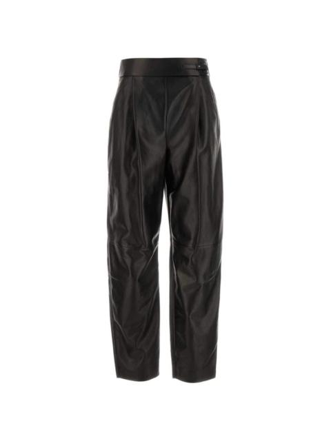 GIORGIO ARMANI leather straight-leg trousers