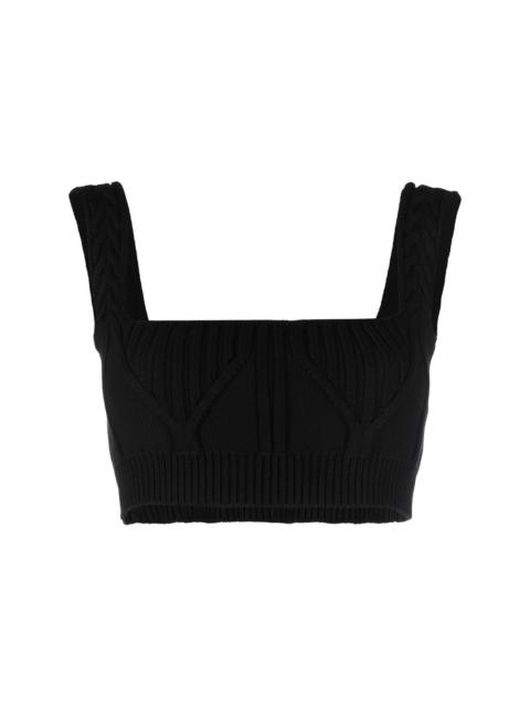 THE ATTICO Miles ribbed-knit cropped top