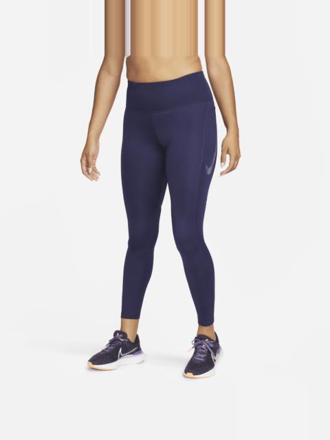 Nike Women's Fast Mid-Rise 7/8 Graphic Leggings with Pockets