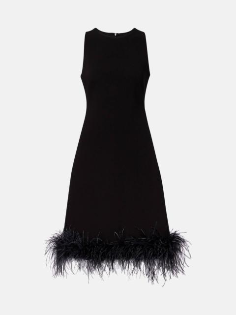 Max Mara Semito feather-trimmed midi dress
