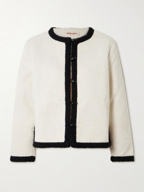 EMPORIO SIRENUSE Iole braid-trimmed quilted cotton jacket White
