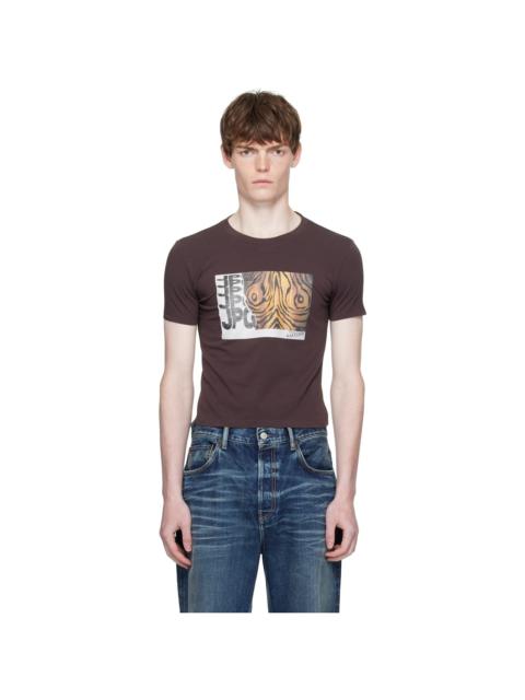Jean Paul Gaultier Brown Printed Wood T-shirt