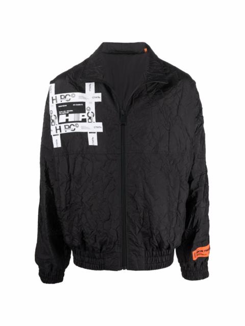 Heron Preston logo-print crinkled windbreaker