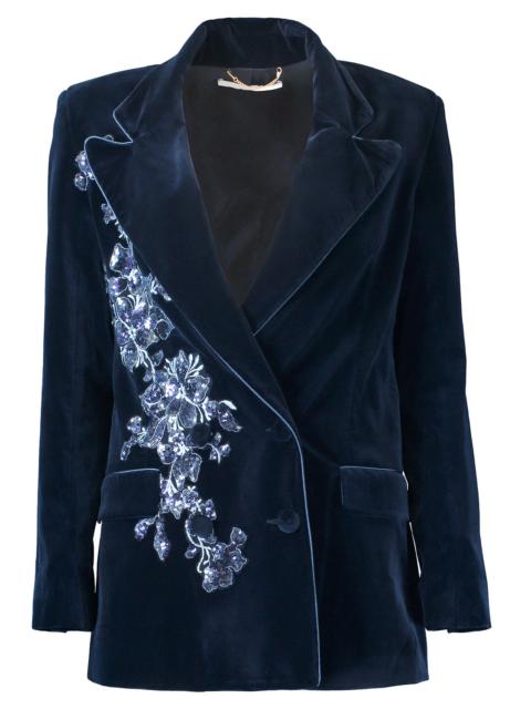BORGO DE NOR Quinn Velvet Jacket - Blue