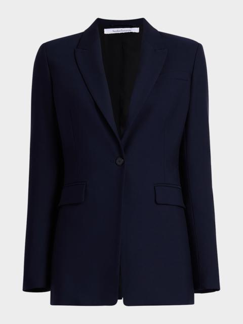 Another Tomorrow Single Button Blazer Jacket