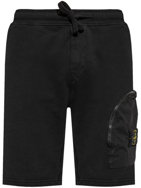 Stone Island logo patch cargo shorts