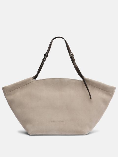 Brunello Cucinelli Sartorial Large suede tote bag