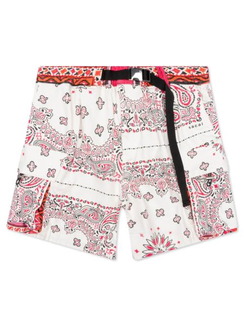 sacai SACAI BANDANA PRINT SHORTS - OFF WHITE