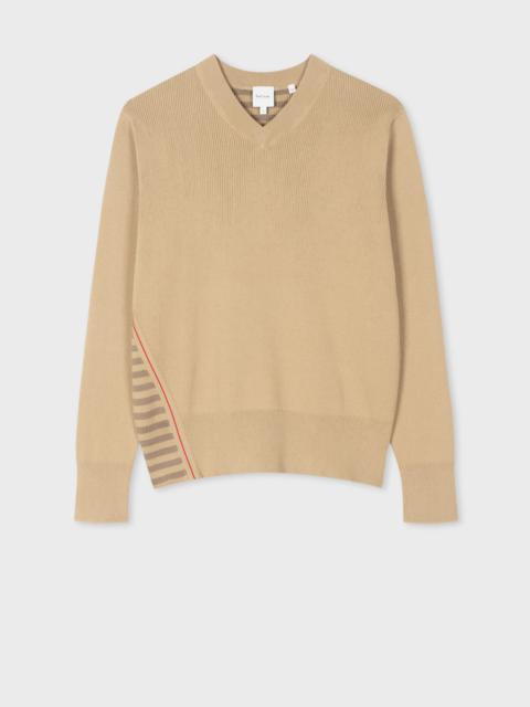 V-Neck Ribbed Cotton-Blend Sweater