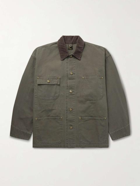 orSlow Cotton-Blend Corduroy-Trimmed Cotton-Canvas Chore Jacket