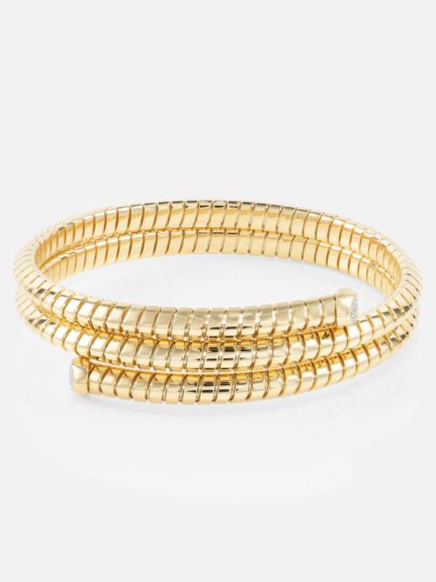 Marina B Trisolina Triple 18kt gold bangle with diamonds