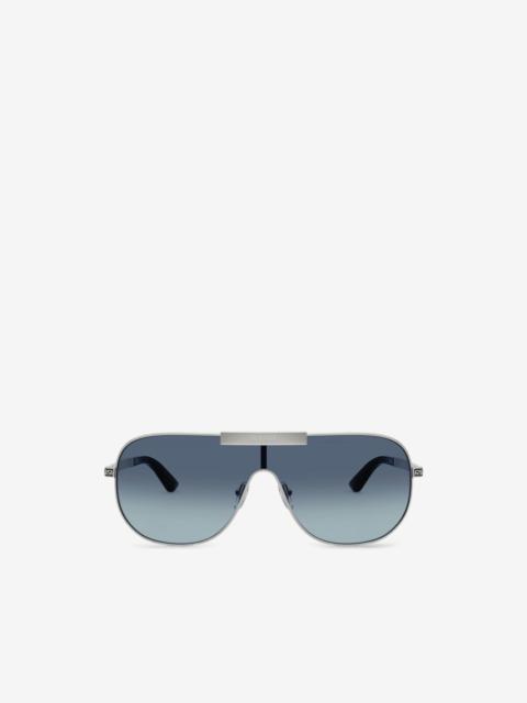 VERSACE Greca-detail pilot-frame sunglasses