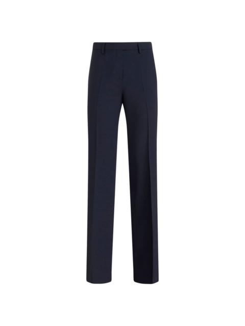 high-waisted pleated tailored trousers