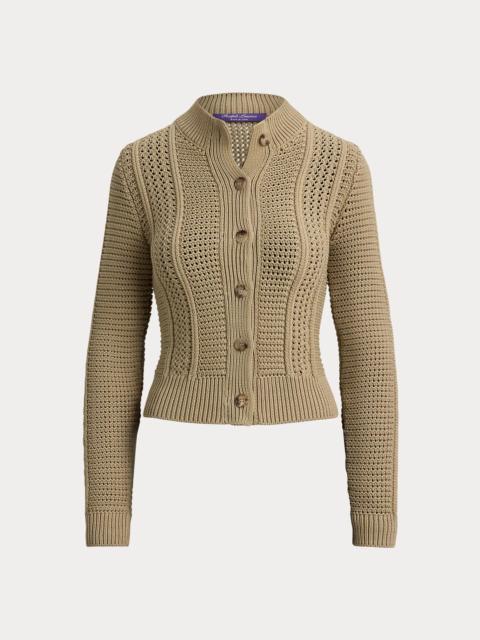 Ralph Lauren Cotton-Blend Mockneck Cardigan