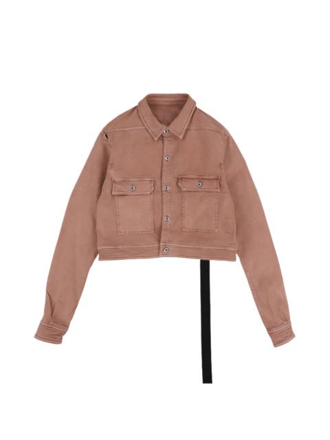 Rick Owens DRKSHDW CAPE SLEEVE CROPPED OUTERSHIRT / DARK PINK