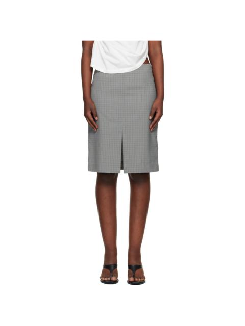 Our Legacy Blue & Khaki Siren Midi Skirt