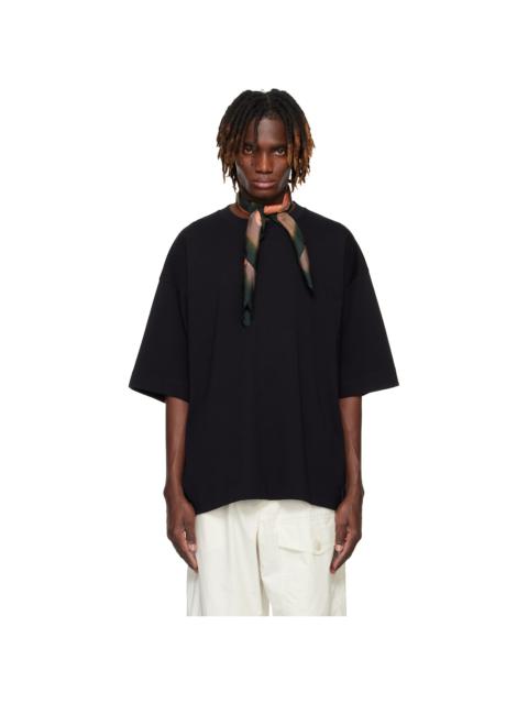 【関税込み】We11done ブラック Wrinkled Muffler Tシャツ We11done Black Wrinkled Muffler T-shirt | REVERSIBLE