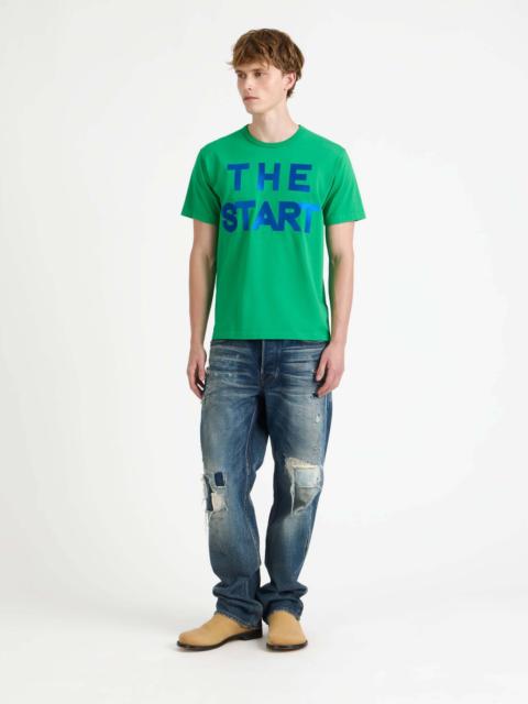 JW Anderson MENS 'THE START' T-SHIRT IN BRIGHT GREEN