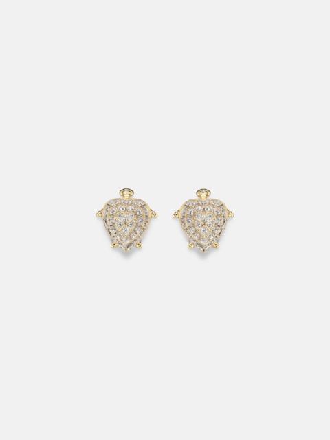 Yvonne Léon Tortue Coeur 9kt gold earrings with diamonds