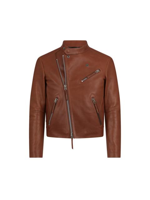 TOM FORD BUFFALO GRAIN LEATHER ASYMMETRIC RACER