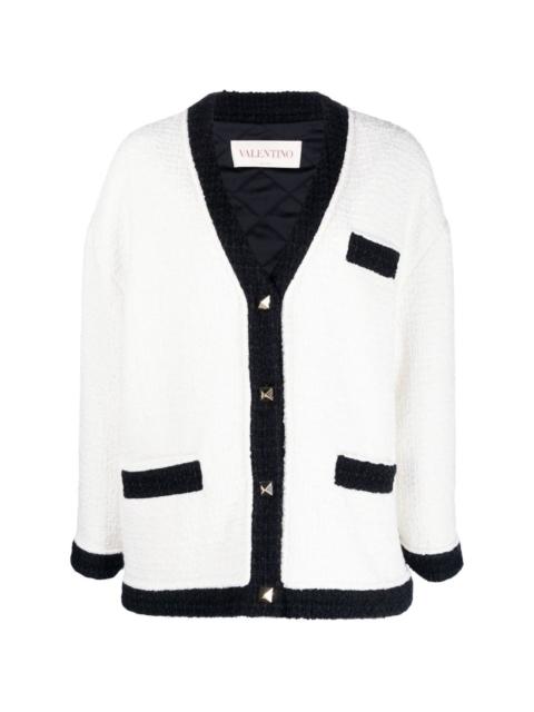 Valentino contrast-trim tweed jacket