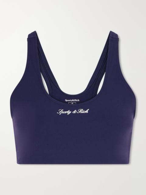 Sporty & Rich Logo-appliquéd Stretch Sports Bra