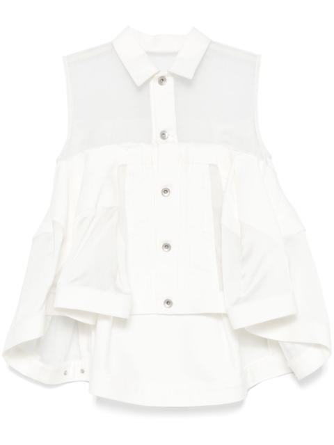 sacai denim mix shirt