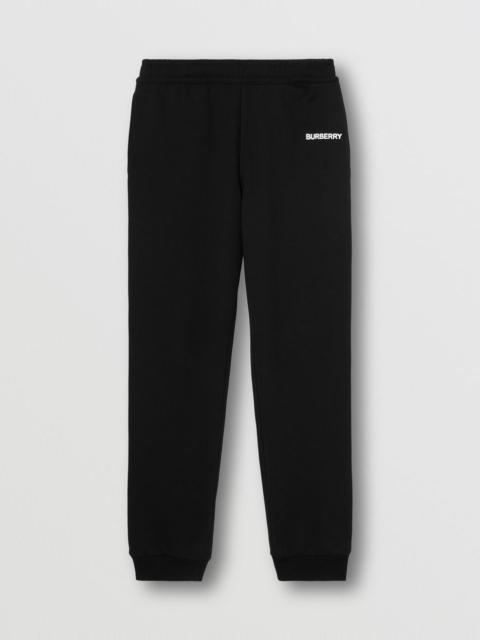 Burberry Logo Print Cotton Jogging Pants