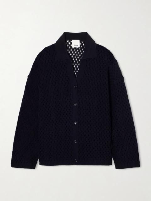 Allude Open-knit Wool And Cashmere-blend Overshirt