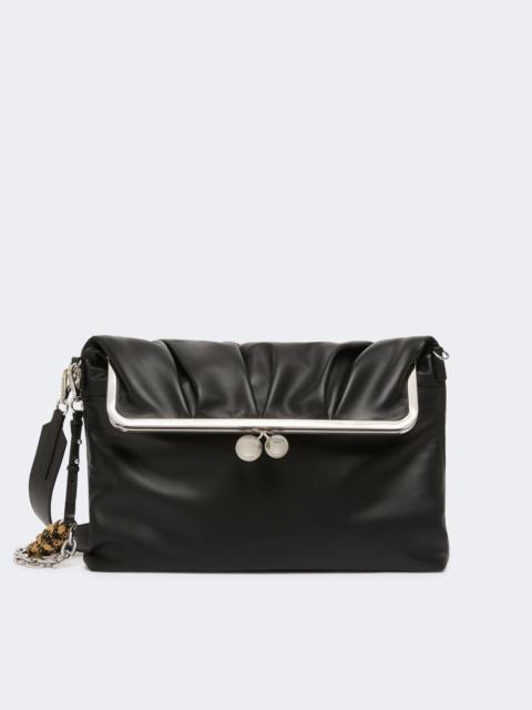 WEEKEND Max Mara SLALOM Clutch-style sheepskin Pasticcino Bag - BLACK