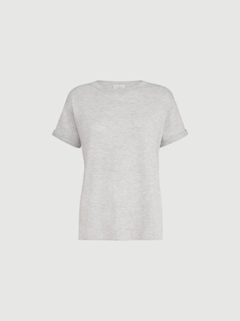 Brunello Cucinelli Sparkling cashmere and silk lightweight knit T-shirt