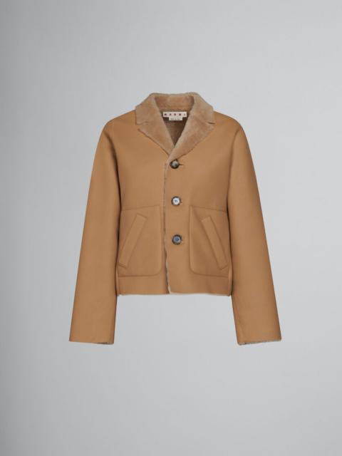 Marni BEIGE REVERSIBLE SHEARLING JACKET