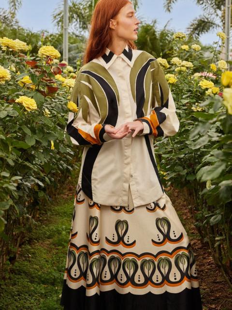 FARM RIO Off-White Coconut Tree Flow Skirt